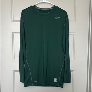 Nike Pro Combat compression Dri-FIT Long Sleeve Tee shirt green men’s XXL